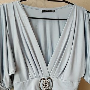 Patty Boutik Embellished Plunge Blouse